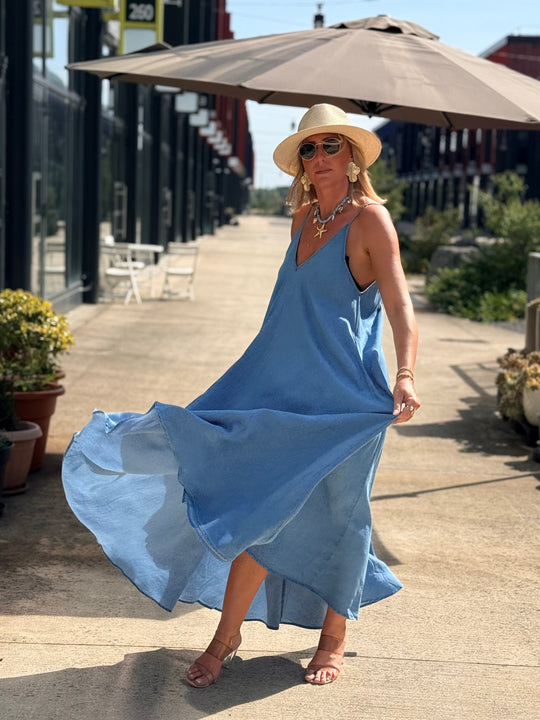 Robe effet jean tencel