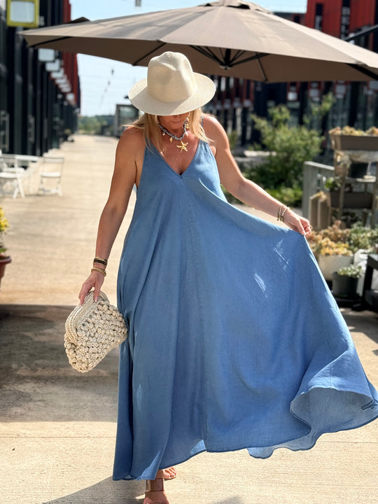 Robe effet jean tencel