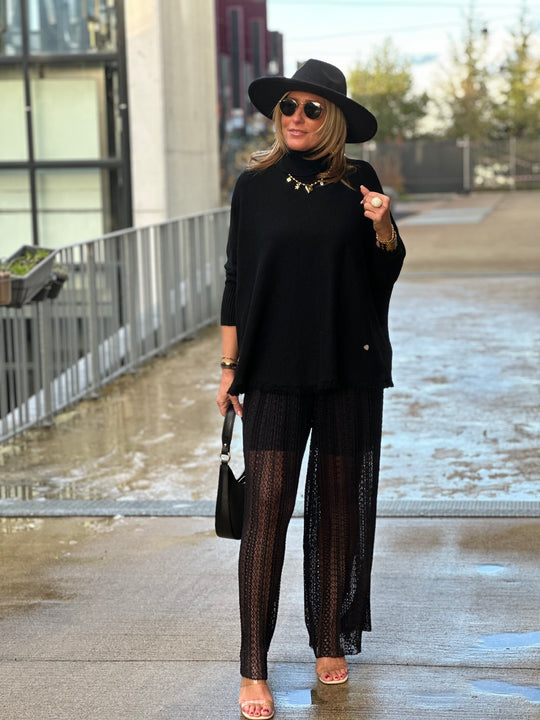 Pantalon dentelle noir