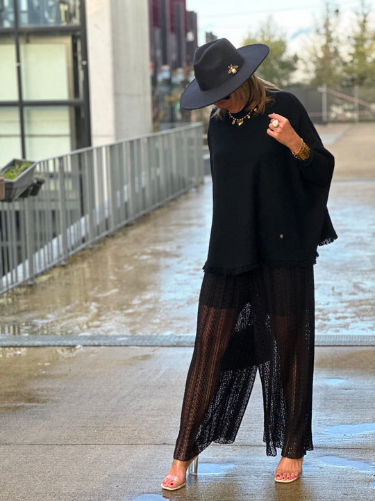 Pantalon dentelle noir