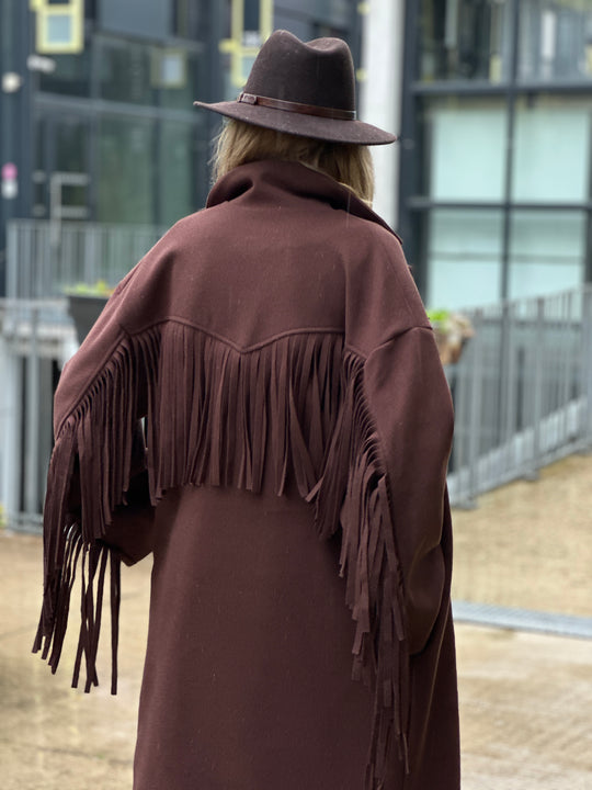 Manteau feutrine frange
