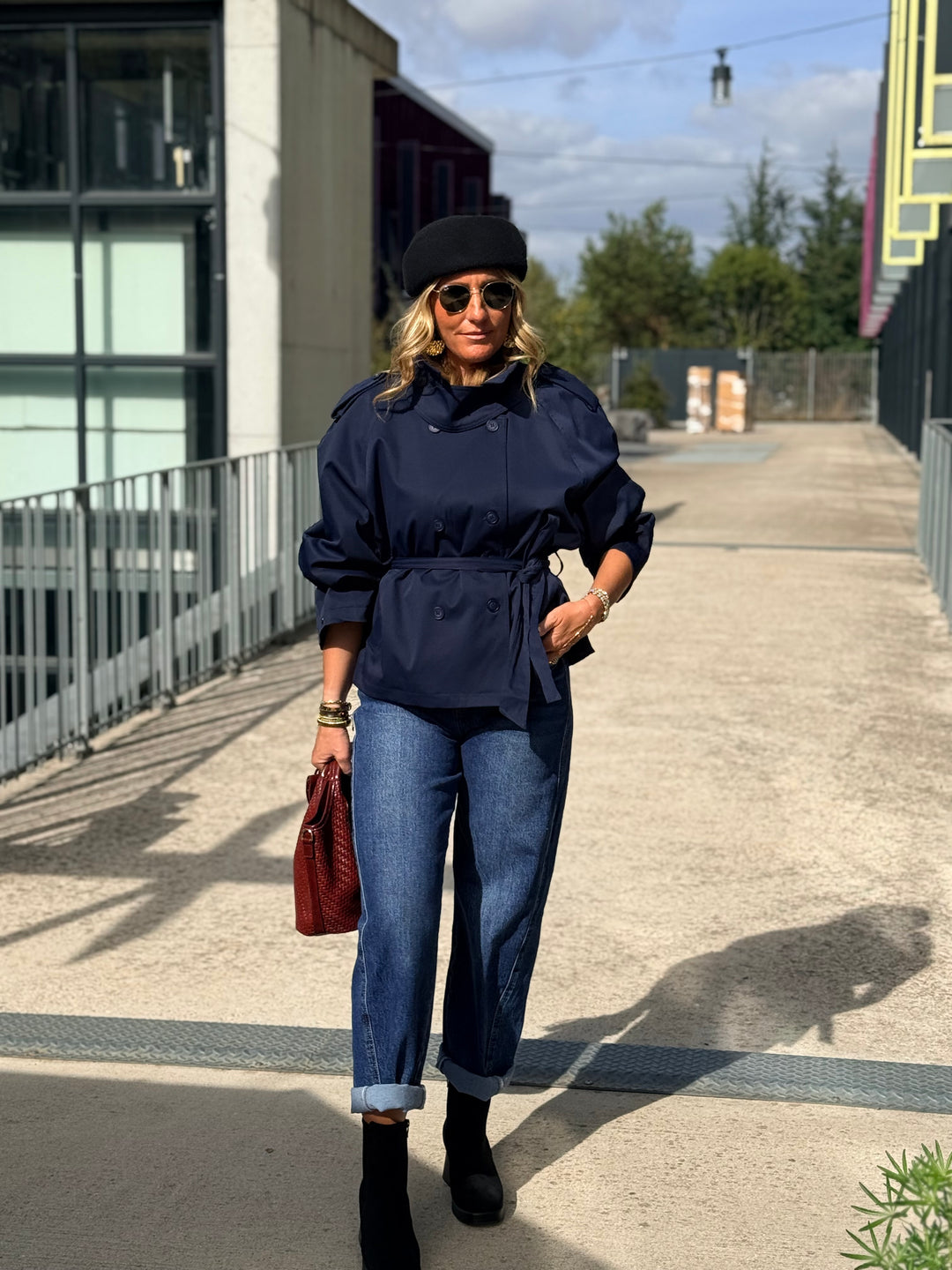 Jean mom Bleu foncé 78565