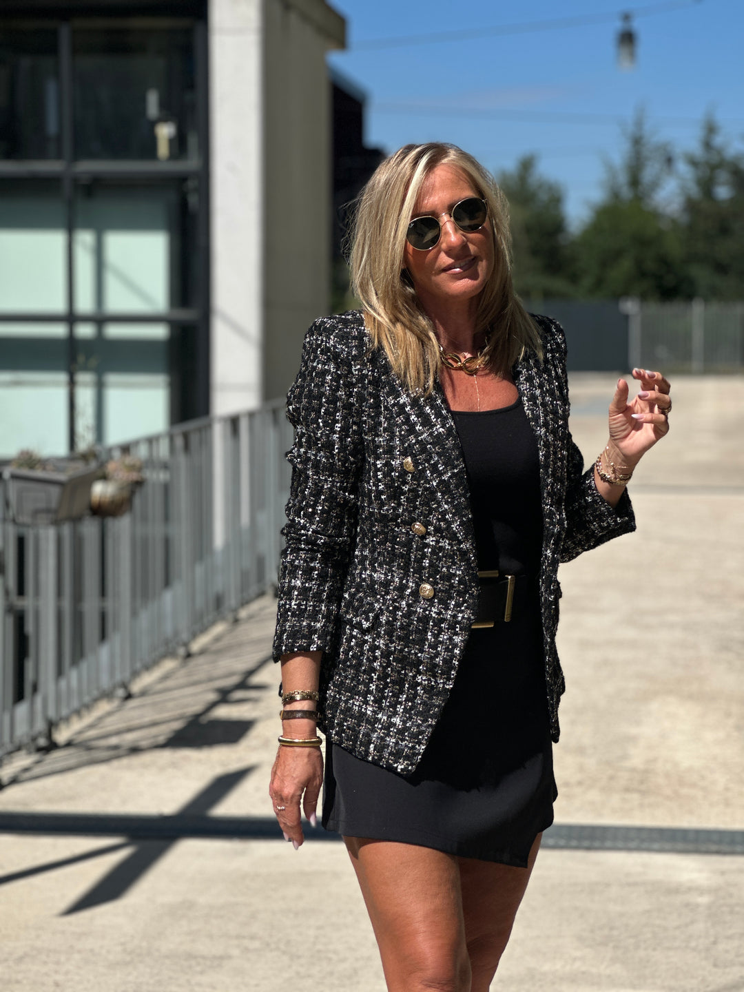 Veste tweed Cassis Noir/or 2421