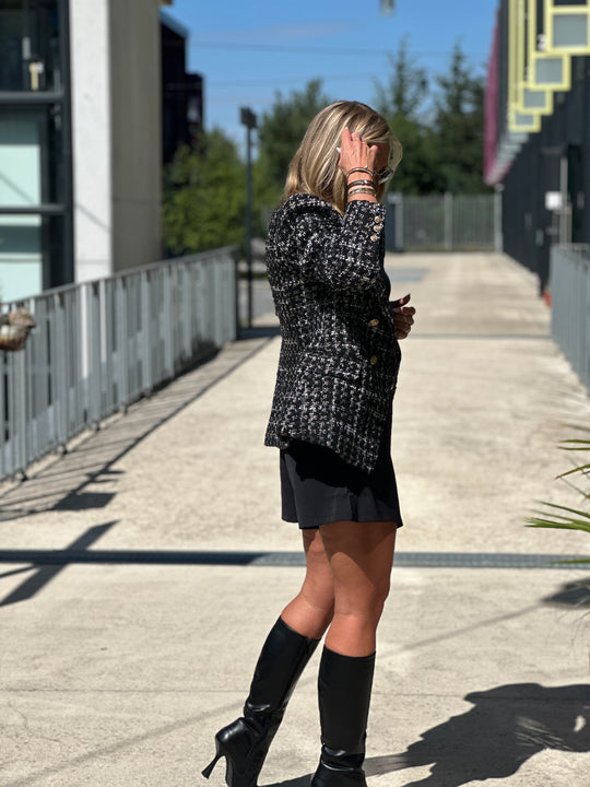 Veste tweed Cassis Noir/or 2421