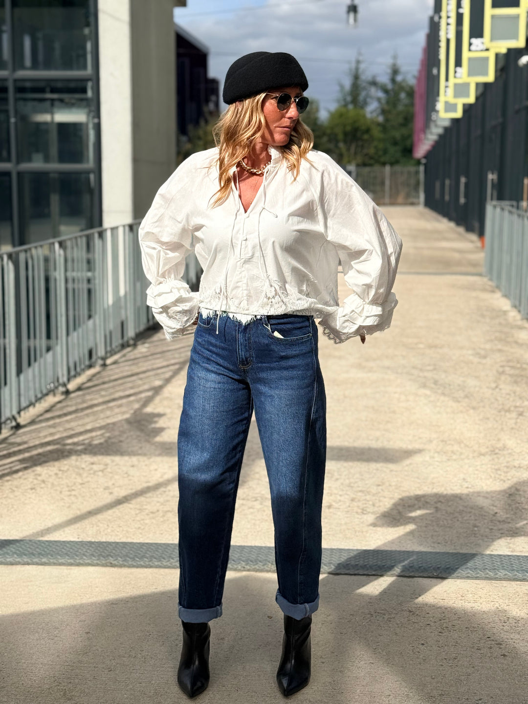 Jean mom Bleu foncé 78565