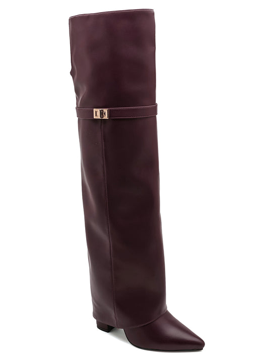 Bottes cuissarde hautes similicuir Bordeaux 2511