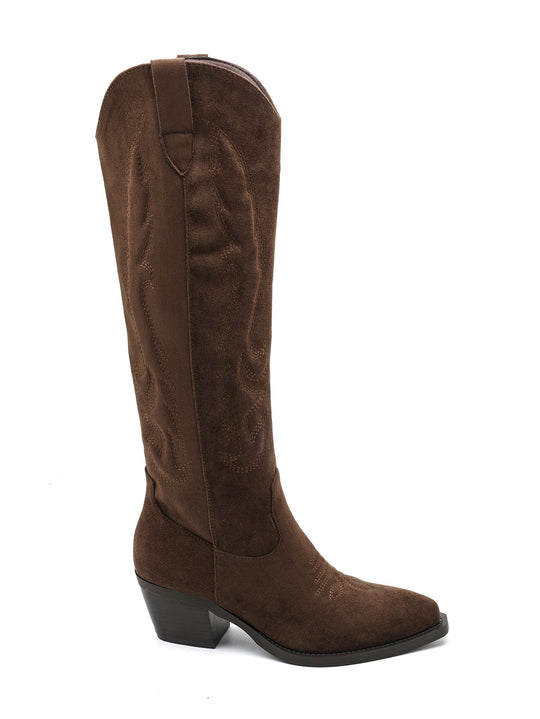 Botte daim brodé Olive 7688A-1