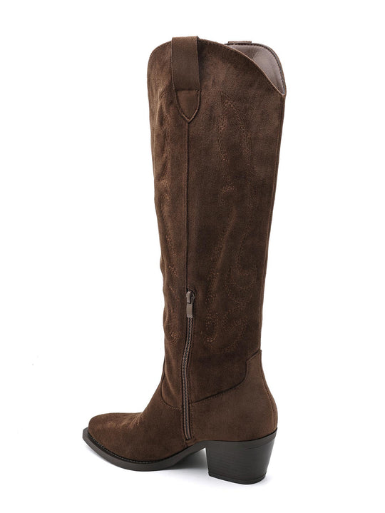 Botte daim brodé Olive 7688A-1