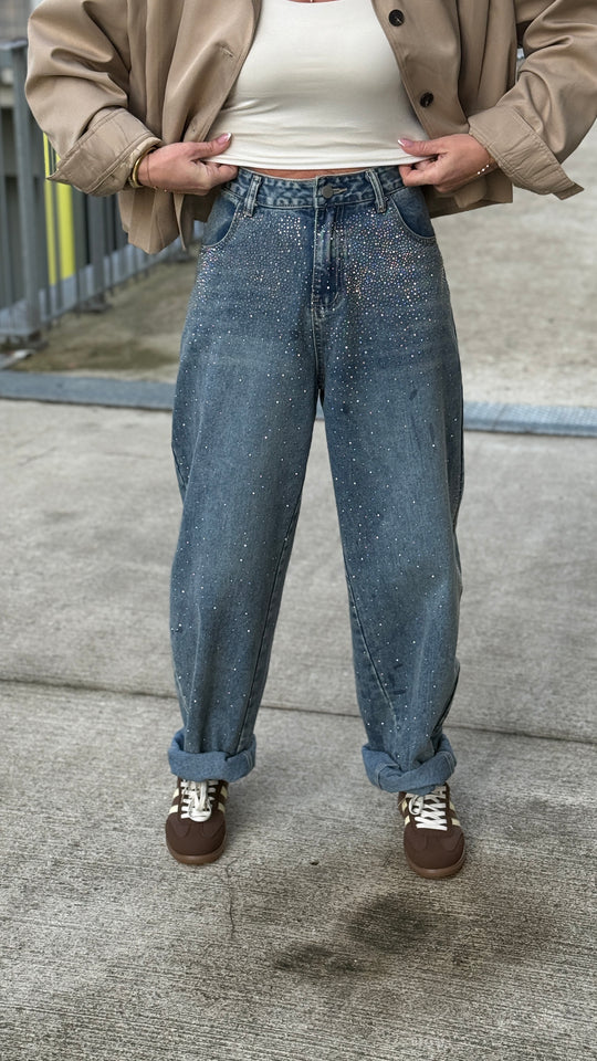 Jean strass devant bleu 073