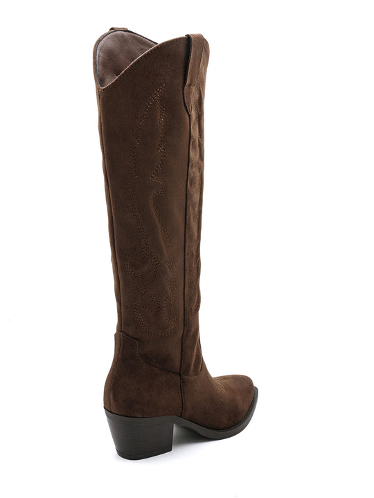 Botte daim brodé Olive 7688A-1
