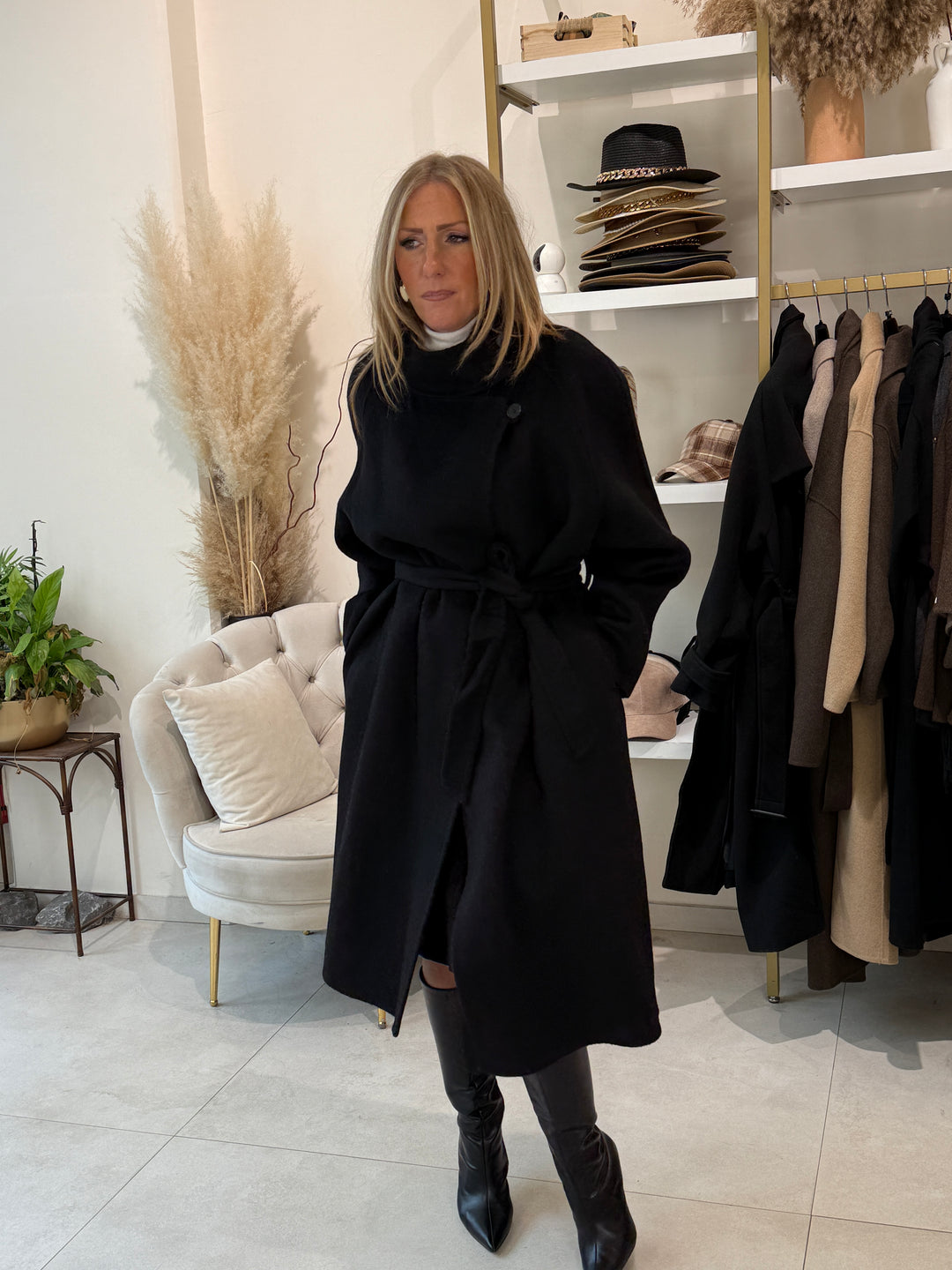 Manteau laine Elina Noir 8940