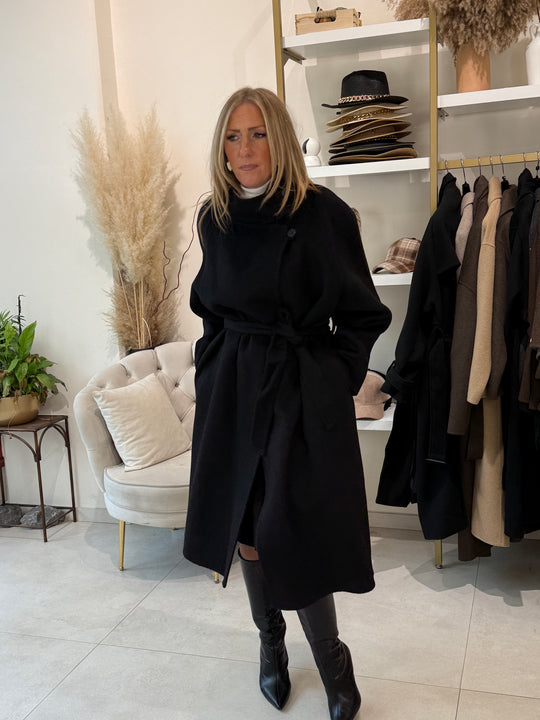 Manteau laine Elina Noir 8940