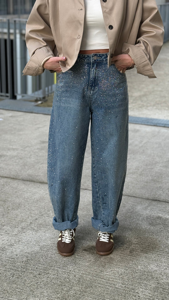 Jean strass devant bleu 073