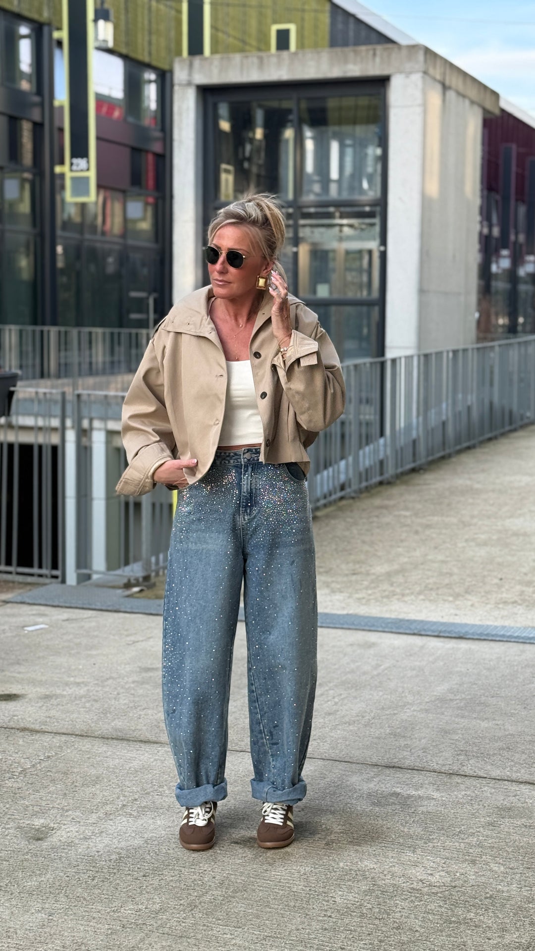 Veste bomber pinces Beige 854