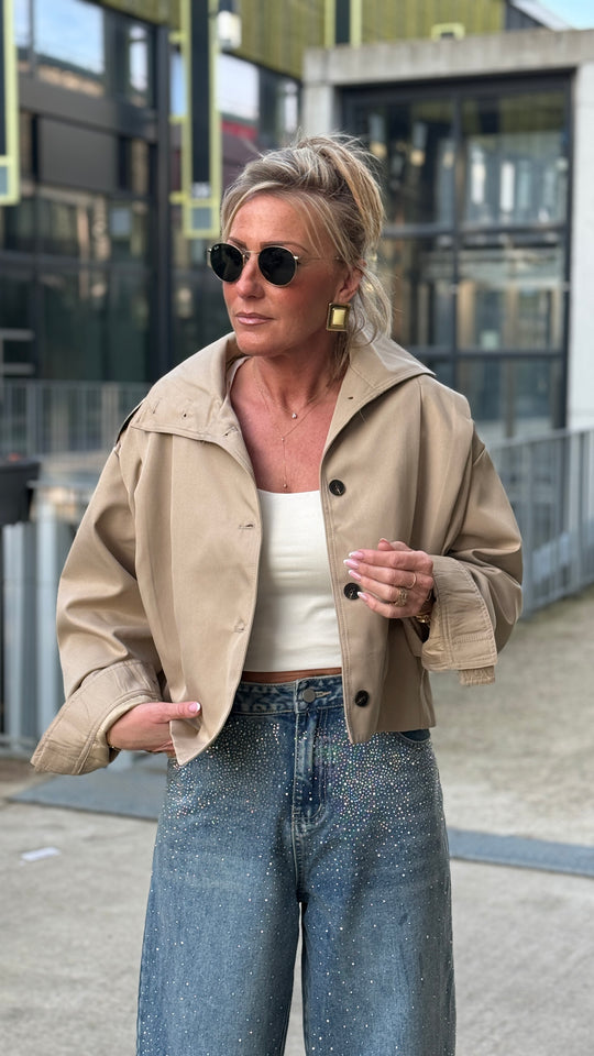 Veste bomber pinces Beige 854