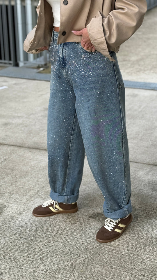 Jean strass devant bleu 073