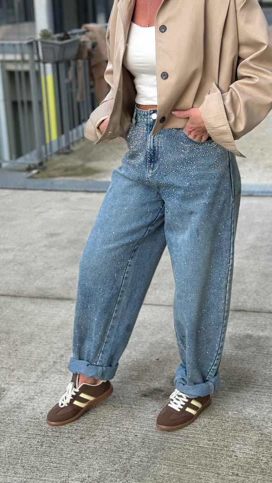 Jean strass devant bleu 073