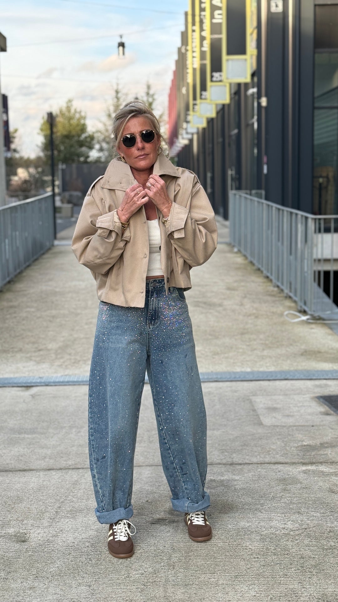 Veste bomber pinces Beige 854