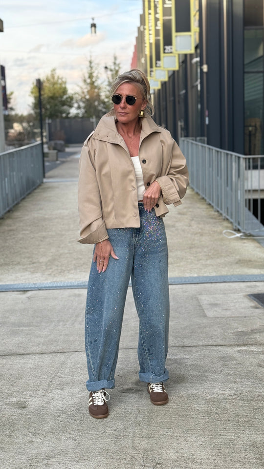 Veste bomber pinces Beige 854