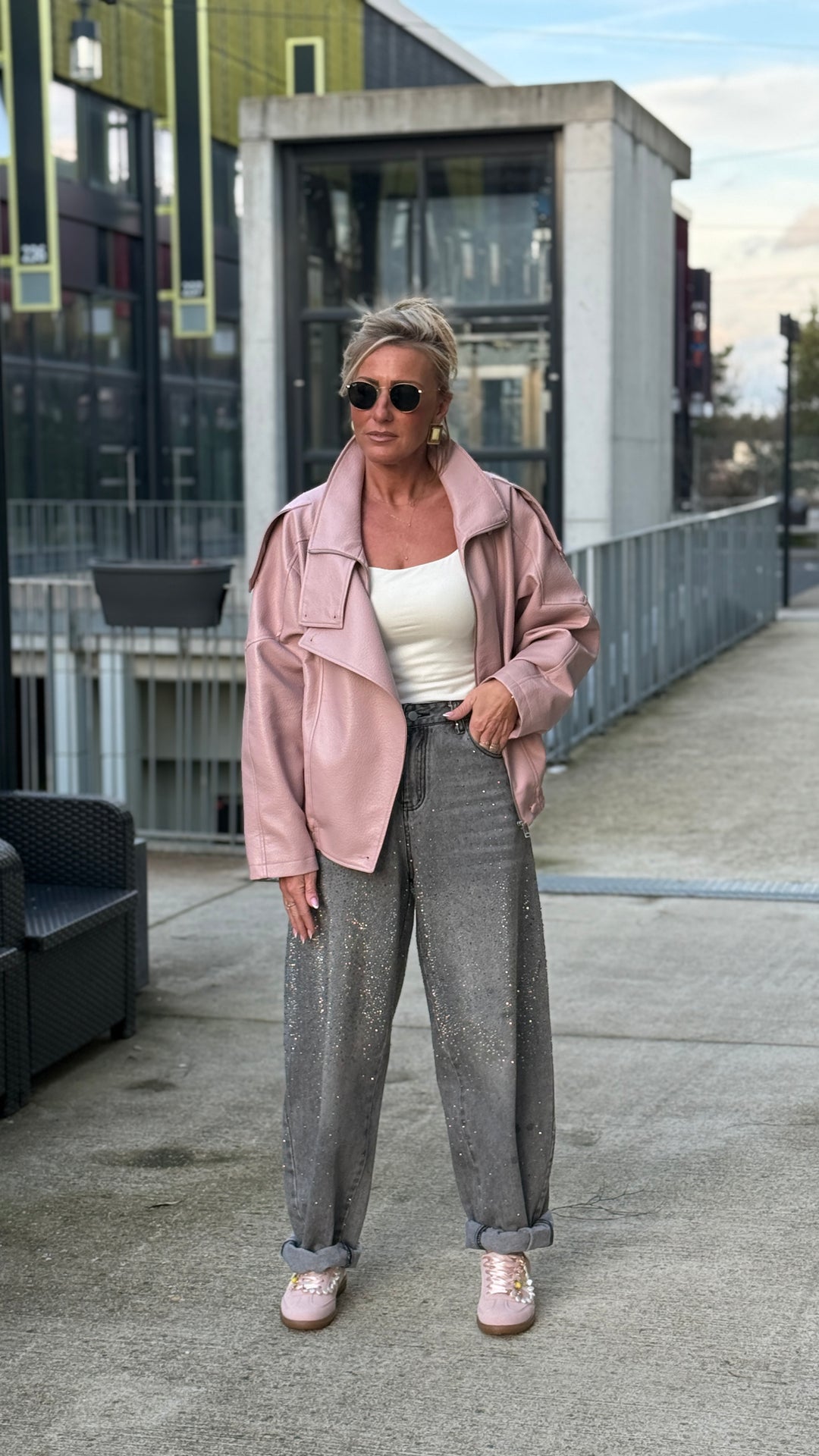 Veste bomber similicuir Rose 8822