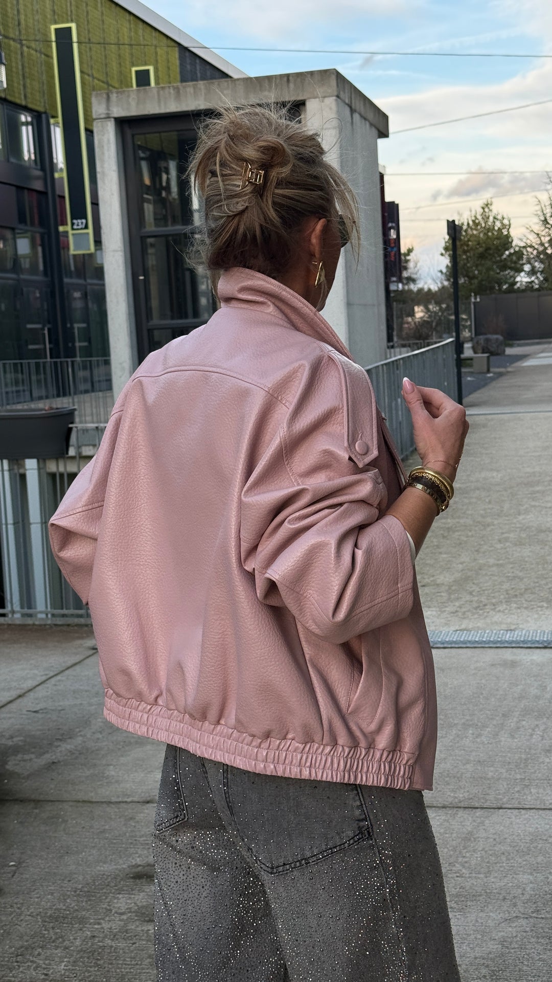 Veste bomber similicuir Rose 8822