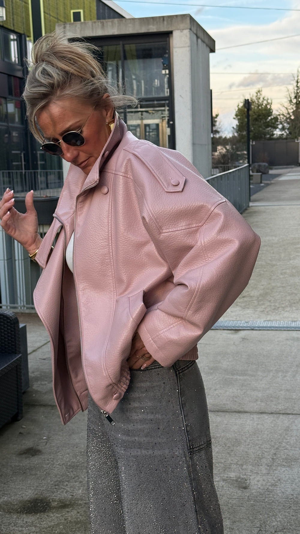 Veste bomber similicuir Rose 8822