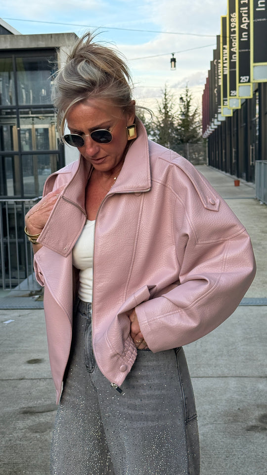 Veste bomber similicuir Rose 8822