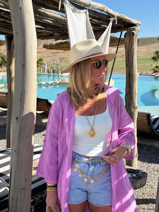 Robe chemiser longue lin délavée 26268 (précommande)