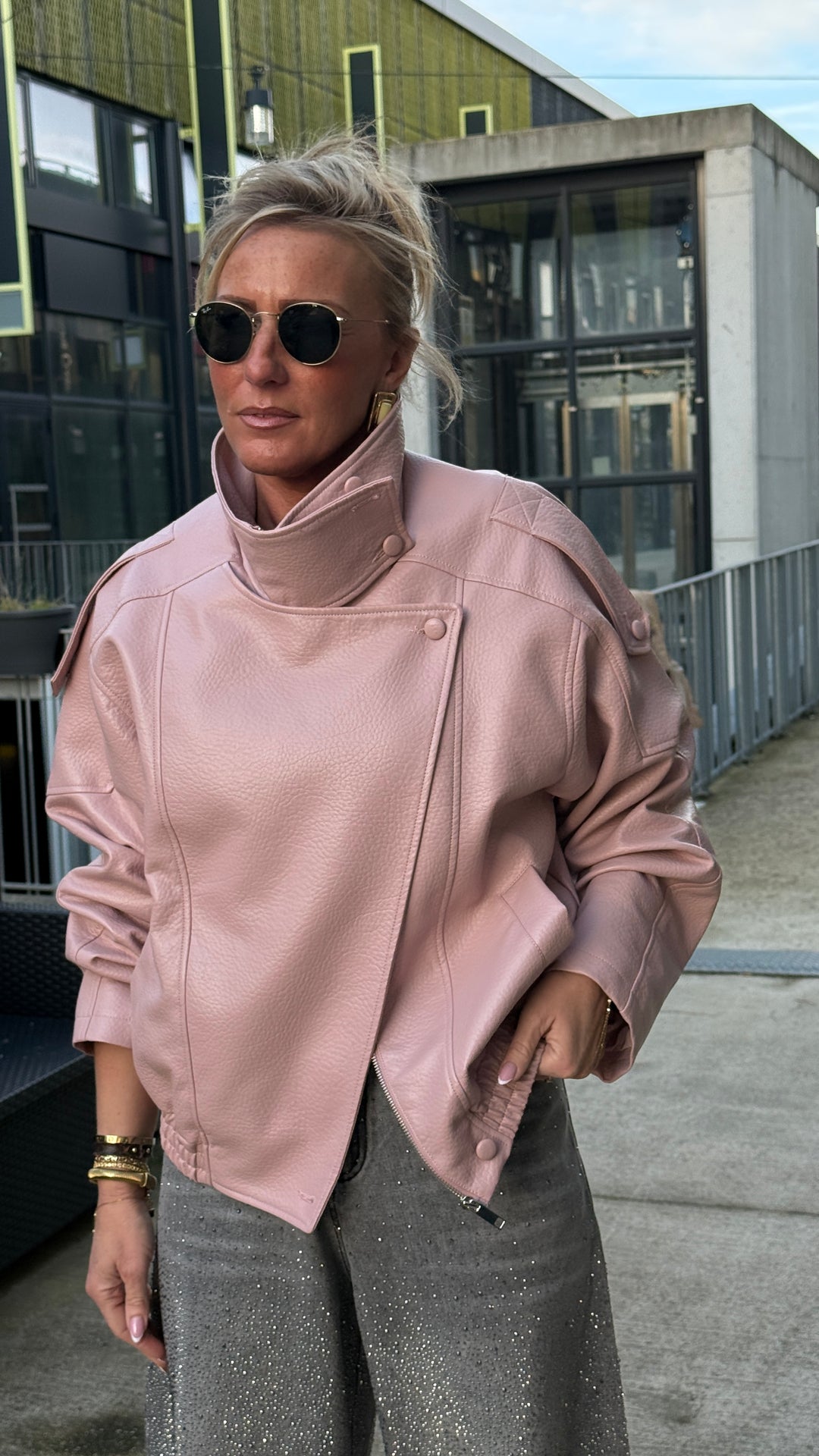 Veste bomber similicuir Rose 8822