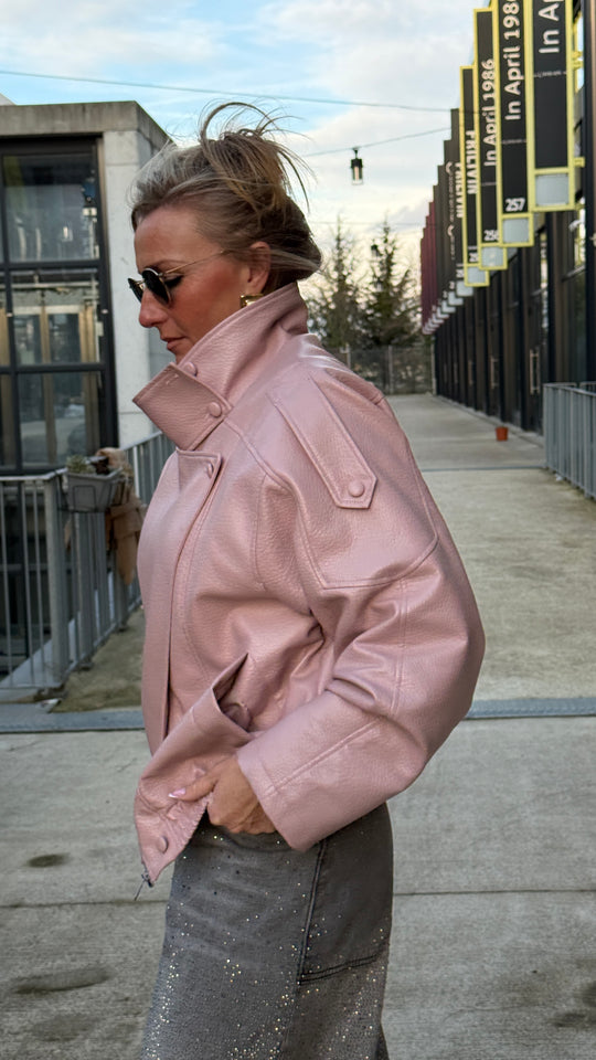 Veste bomber similicuir Rose 8822