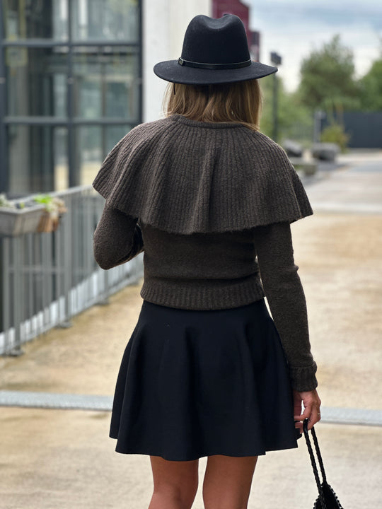 Pull épaules cape choco TL229