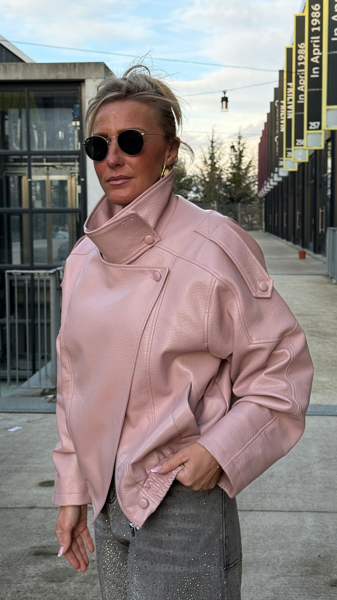 Veste bomber similicuir Rose 8822