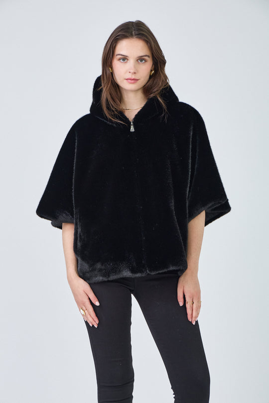 Cape fourrure Noir F238550 ( Giovanni)