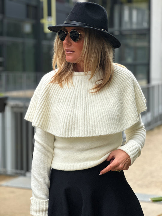 Pull épaules cape Écru TL229