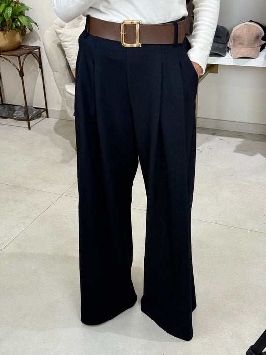 Pantalon pince épaisse bleu nuit 90456