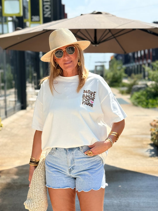 T-shirt blanc Amour léopard 61602