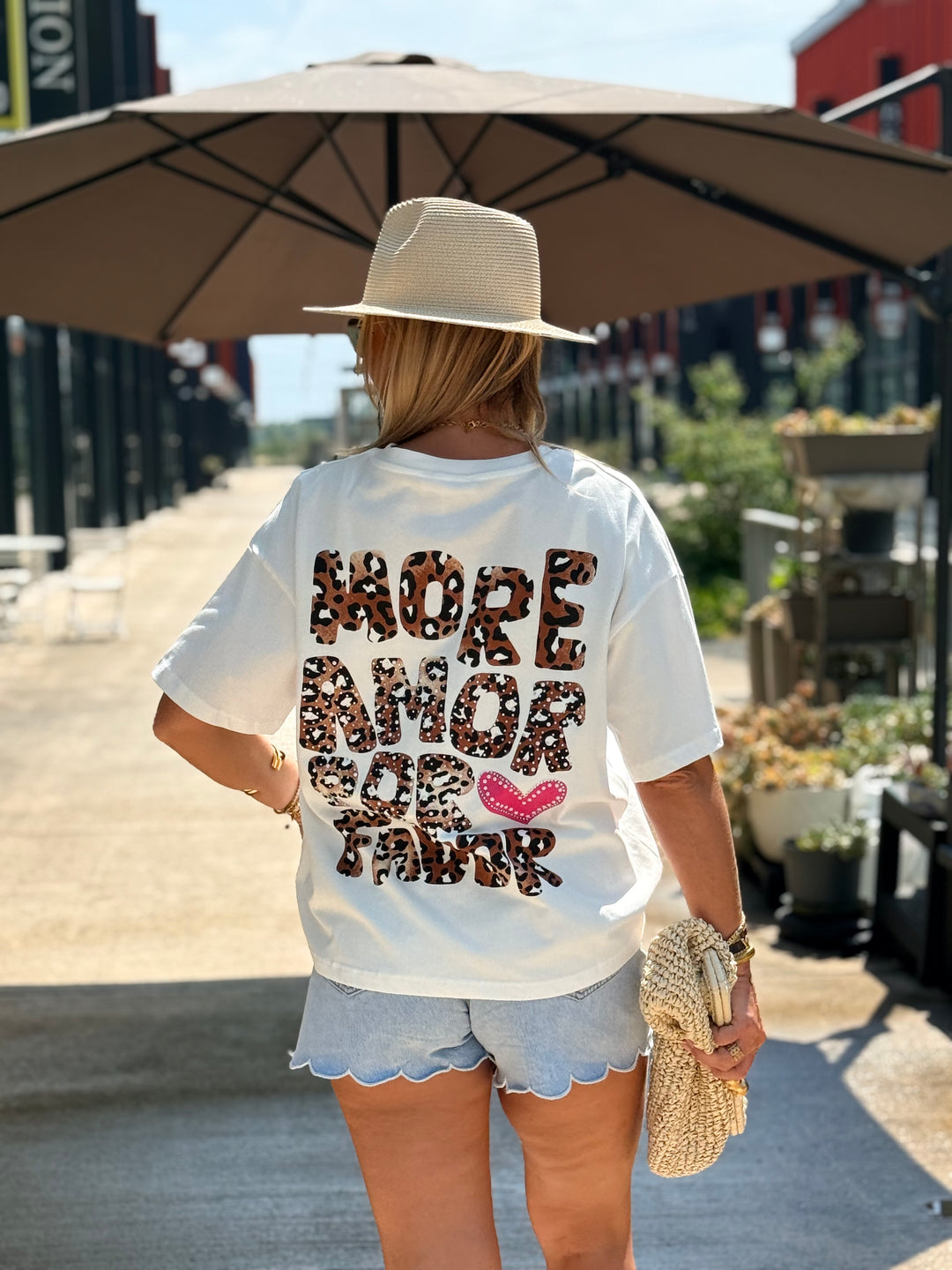 T-shirt blanc Amour léopard 61602