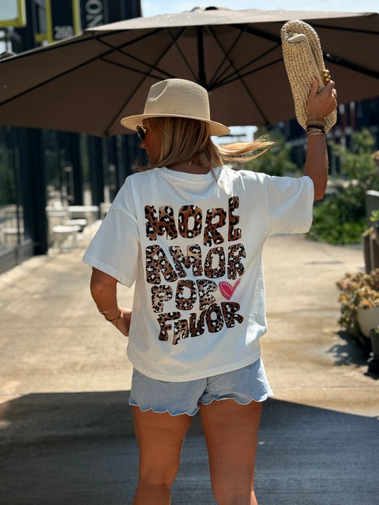 T-shirt blanc Amour léopard 61602