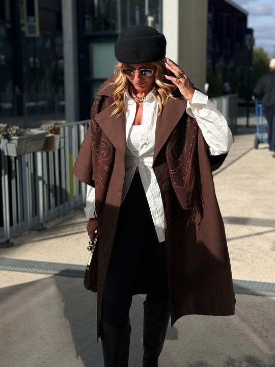 Trench maxi oversize V26096 Choco