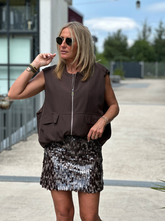 Jupe sequin courte Choco 4218