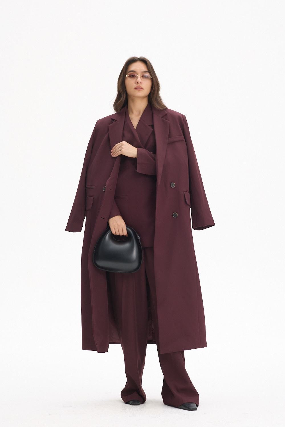 Blazer longue maxi oversize Bordeaux /W24737-125