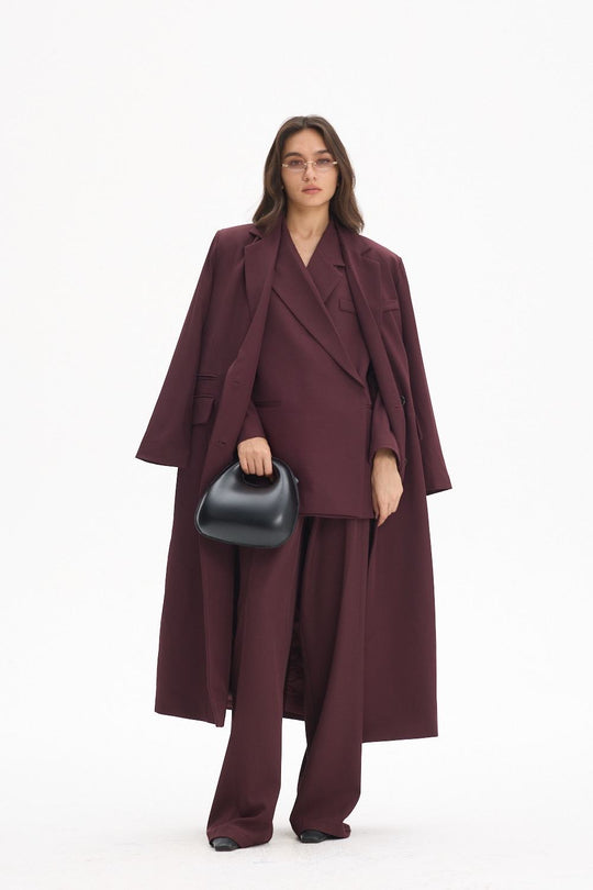 Blazer longue maxi oversize Bordeaux /W24737-125