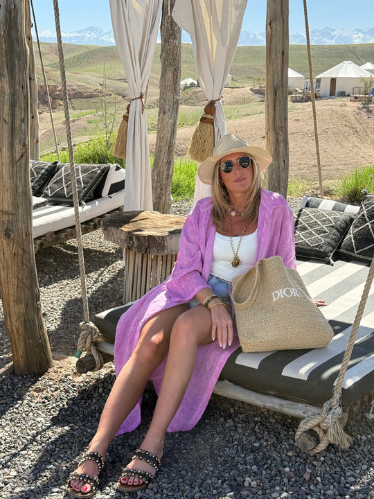 Robe chemiser longue lin délavée 26268 (précommande)