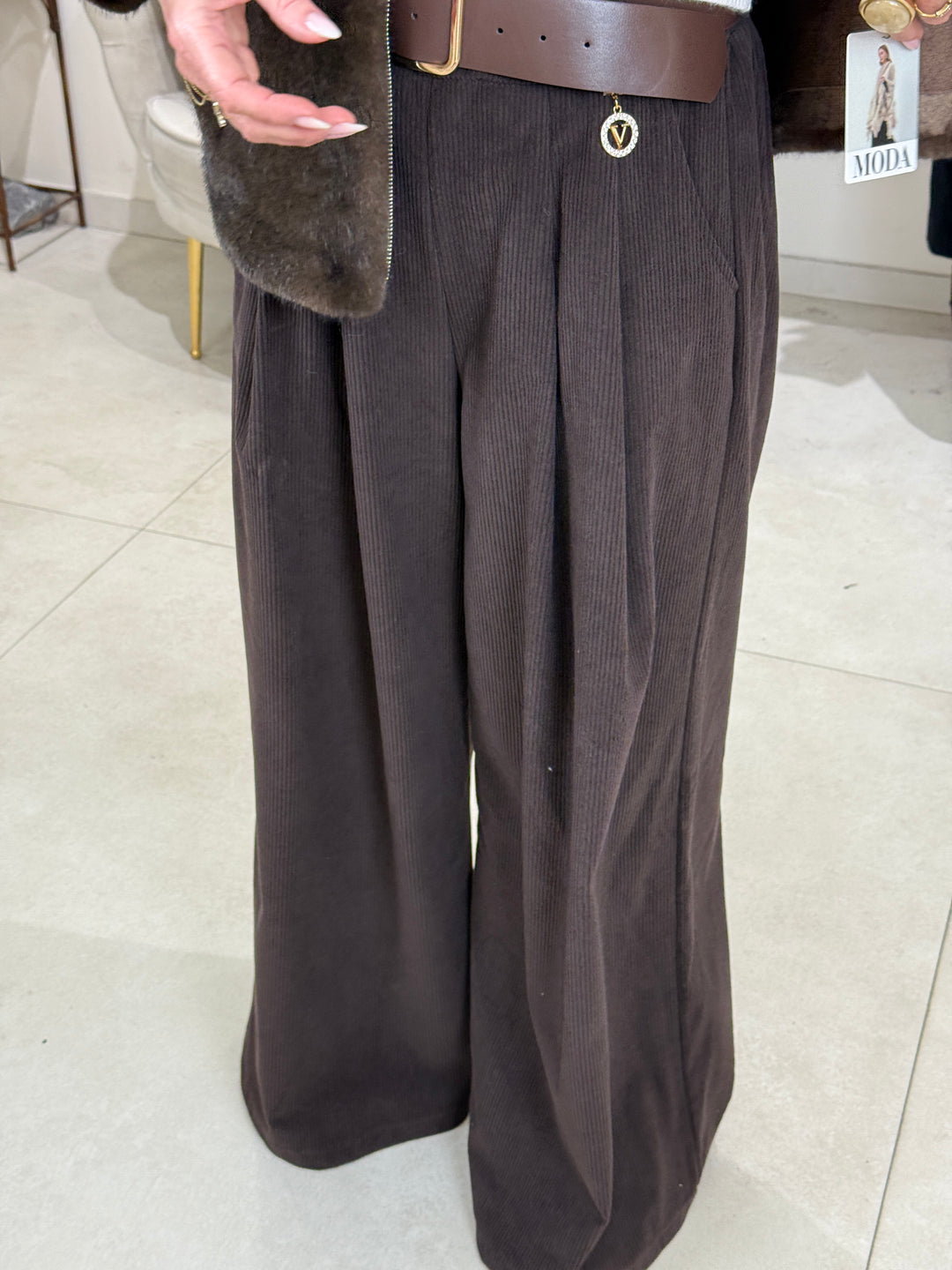 Pantalon pince épaisse en velours