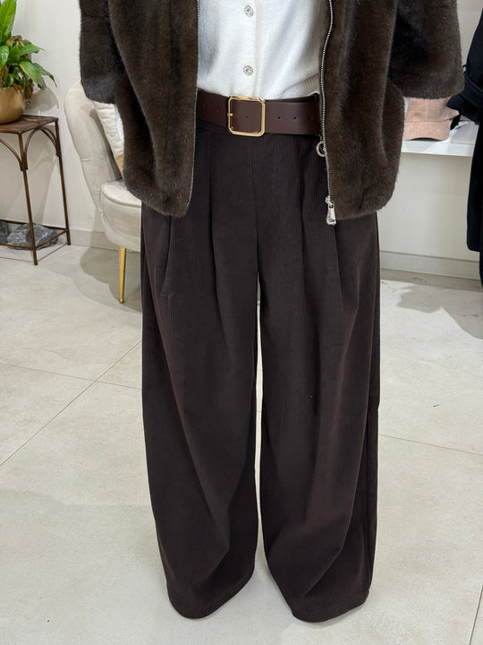 Pantalon pince épaisse en velours
