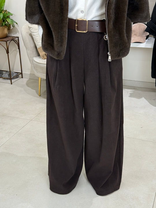 Pantalon pince épaisse en velours