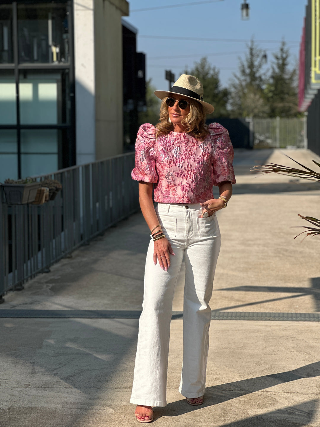 Top bouffant fleuri L018