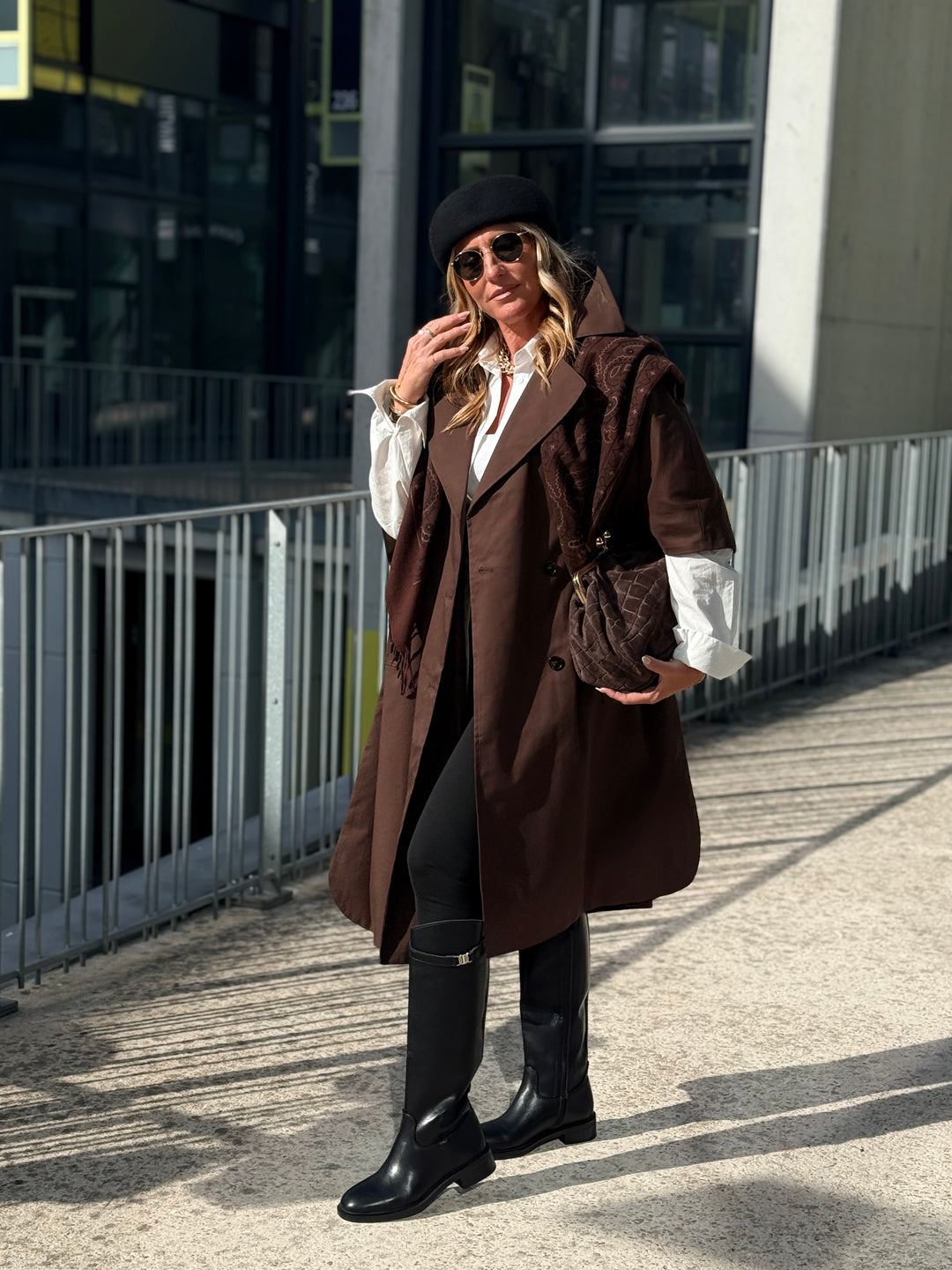 Trench maxi oversize V26096 Choco