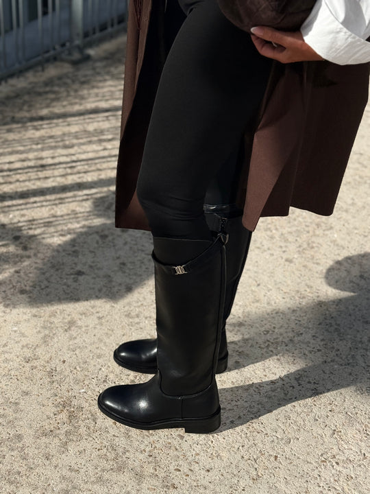 Bottes similicuir ceinture Noir 5301