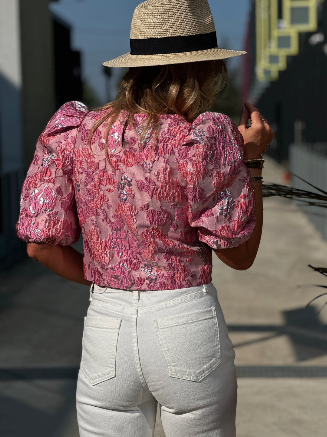 Top bouffant fleuri L018